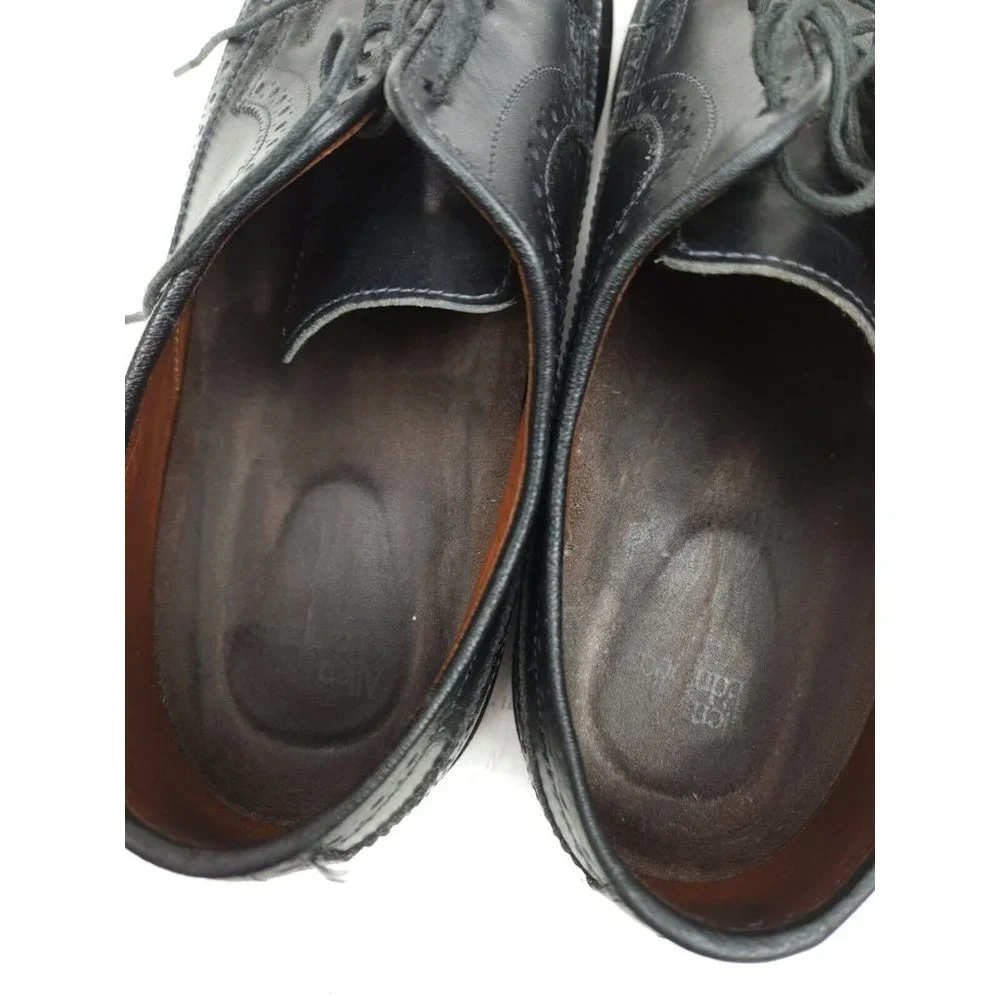 Allen Edmonds Black Brogue Wing Tip Size 10 D Vibram Soles